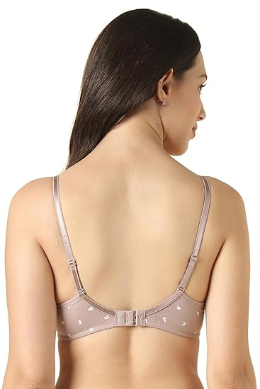 Van Heusen Women’s Printed Padded Wireless Bra – Medium Coverage, No-Slip Straps